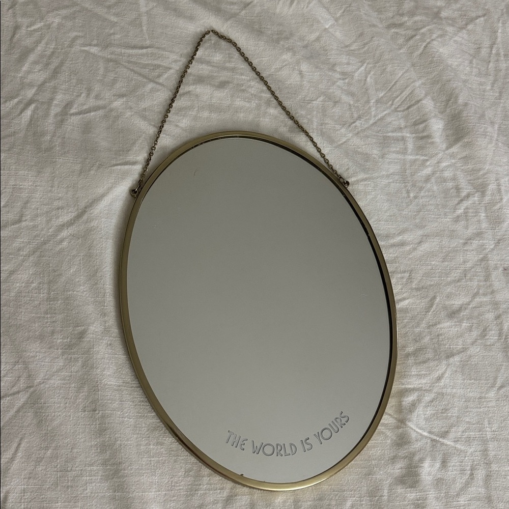 Target Gold Oval Mirror with Inspiring Message